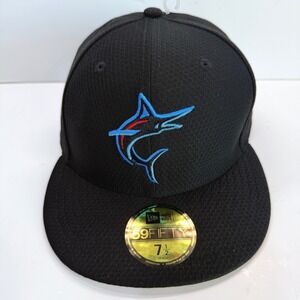 New Era 59FIFTY Miami Marlins 2019 BP Hat 7 1/2 Diamond Era MLB Fitted Black